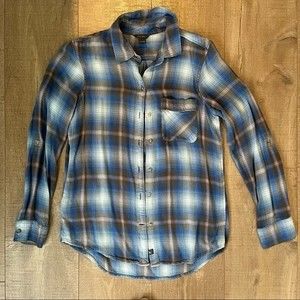 Eddie Bauer Flannel Shirt Blue / Light Pink